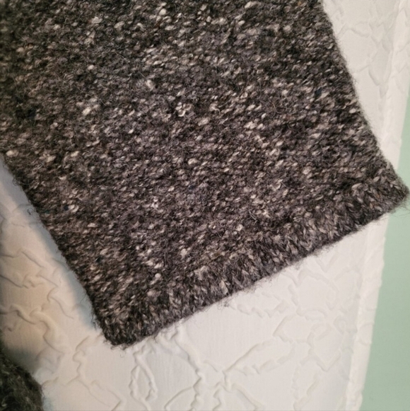 Ruby Rd. Gray Ruffled 3/4 Sleeve Open Front Cardigan Sweater Size Large - Picture 5 of 7